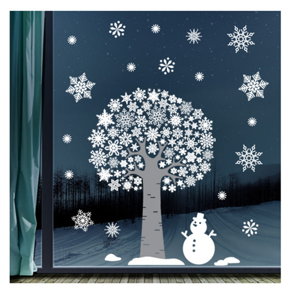 FDX-2105(겨울&amp;BIG X-MAS - 눈꽃나무 1매,양면 포인트스티커/성탄절/겨울/창문/유리/벽지/리폼/인테리어/홈데코/셀프diy)