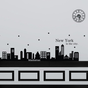 pm080-뉴욕인더시티시계(중형)/그래픽시계/일러스트/풍경/건물/별/시계/뉴욕/시티/도시/