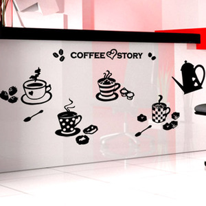 WDC-525 (Coffee Story) 그래픽스티커/포인트/주방/싱크대/커피잔/과일/유리꾸미기