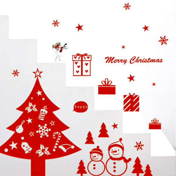 WDC-282L (그래픽스티커 - Gift tree  크리스마스/장식/겨울/성탄/트리/별/포인트/나무/눈사람/심플/홈데코/인테리어/셀프diy/창문꾸미기)