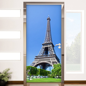 cp144-에펠탑과오후의여유/파리/프랑스/풍경/현관문시트지/방문현관문꾸미기/인테리어/포인트시트지