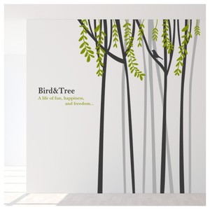 ib036-숲속의자유로운새/그래픽스티커/포인트스티커/인테리어/마끈/집게/포토라인/나무/자작나무/사진/새/숲/자연